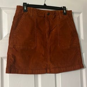 Burnt orange corduroy skirt